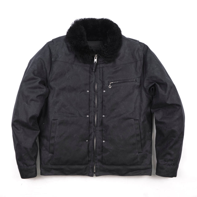 RJ-2 Waxed Canvas 20 Ounce Black Shearling