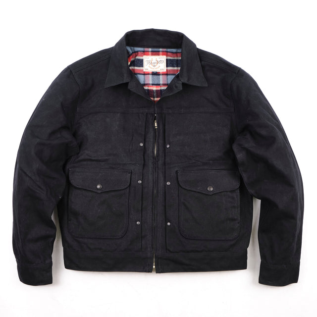 Faro Black Heavy Waxed Canvas Blue Plaid