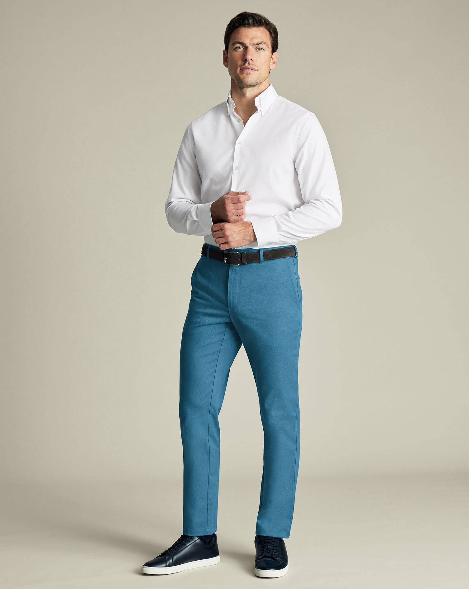 Ultimate Non Iron Chinos Petrol Blue