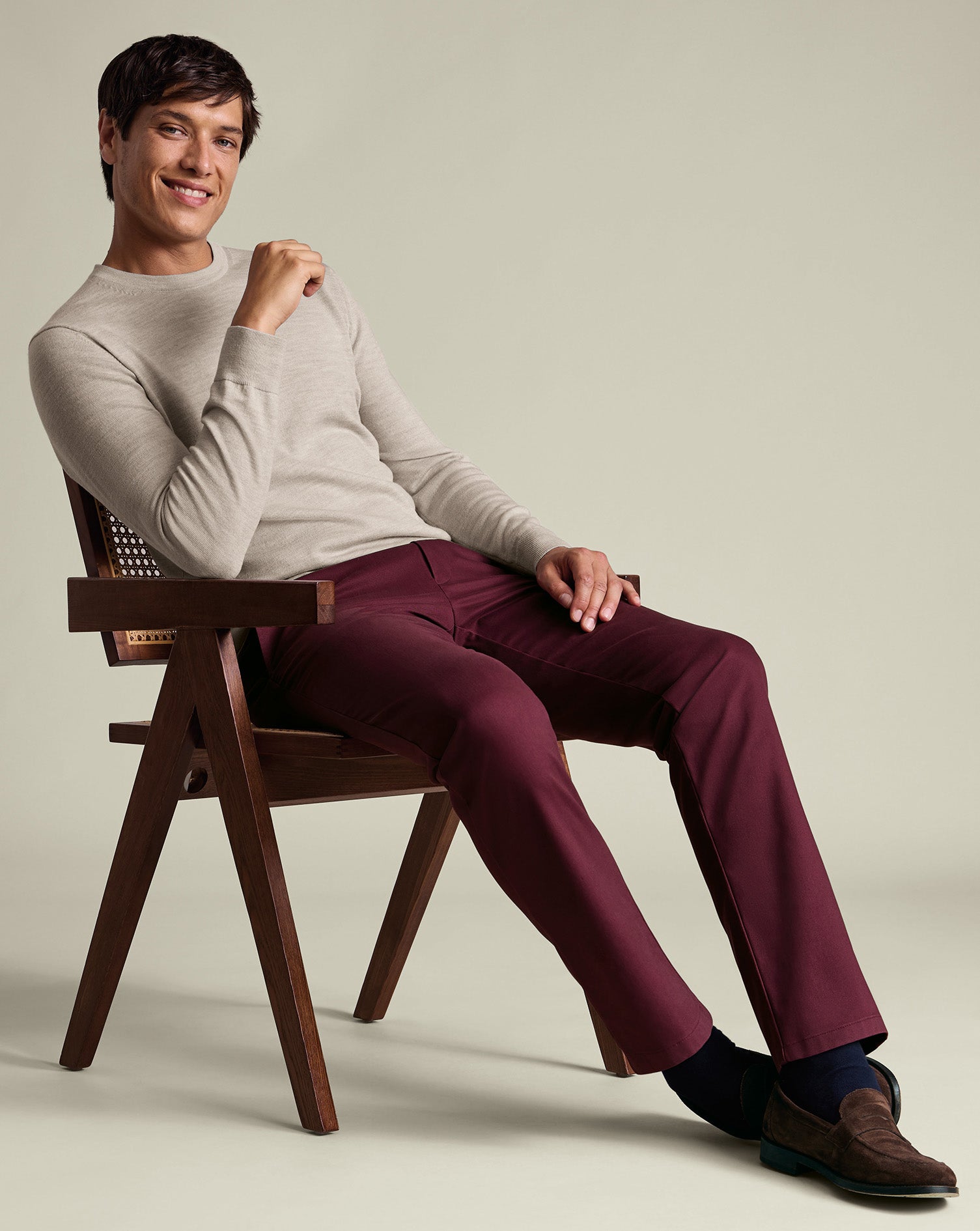 Ultimate Non Iron Chinos Dark Pink