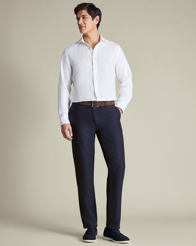 Linen Cotton Chinos – Navy