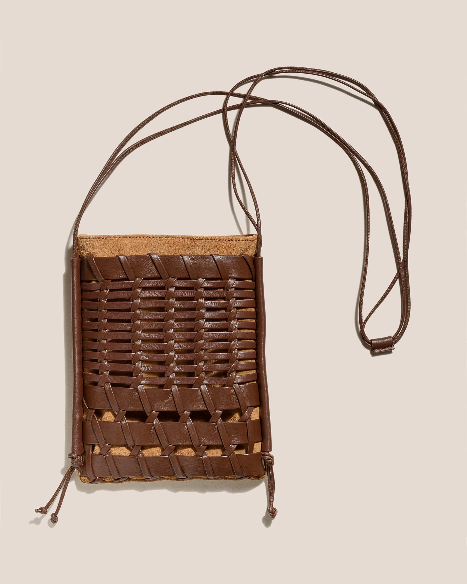 Trena Suede Flat Square Crossbody Bag