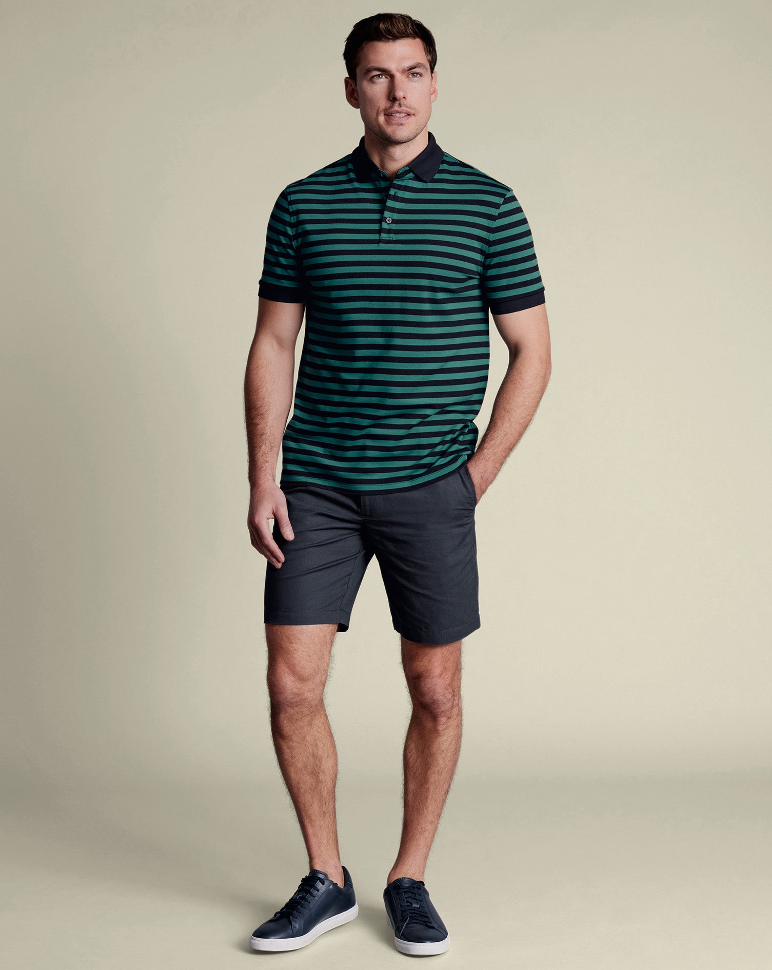 Cotton Linen Shorts Blue