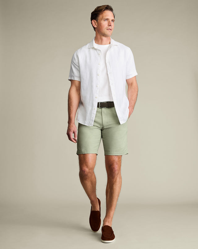 Cotton Linen Shorts – Light Green