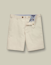 Short En Coton Et Lin Gris Galet