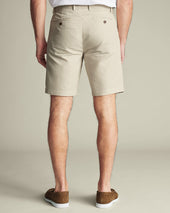 Short En Coton Et Lin Gris Galet