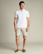 Short en coton et lin - Gris galet