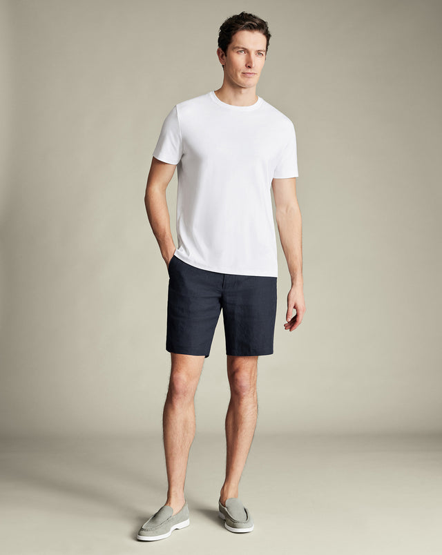 Pure Linen Shorts - Dark Navy