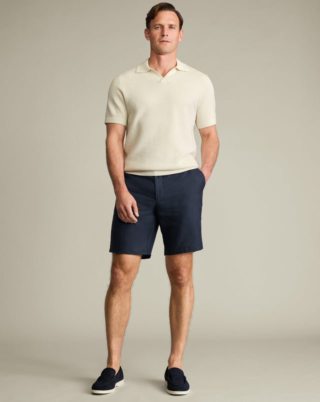 Pure Linen Shorts – Navy