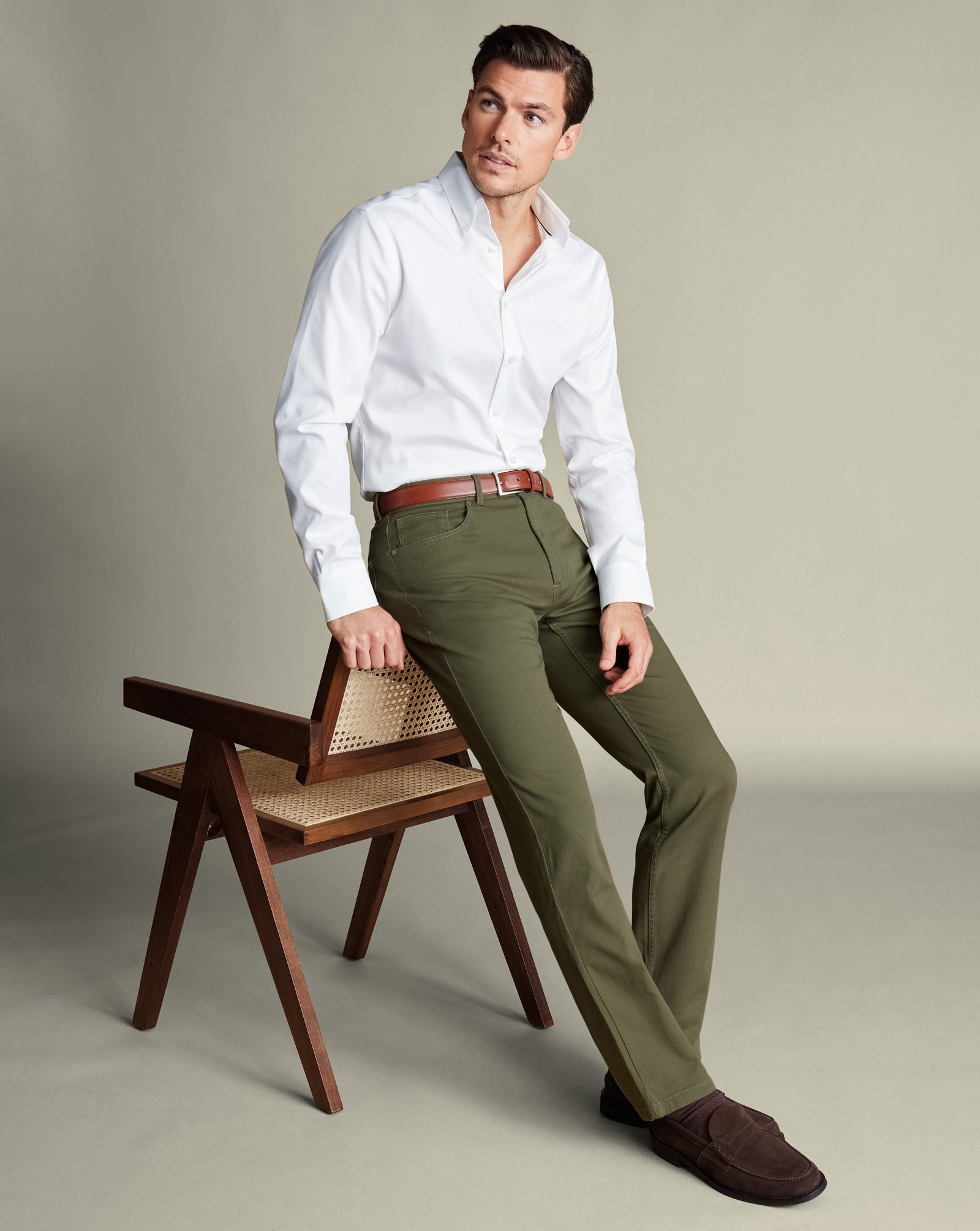 5 Pocket Jeans Green
