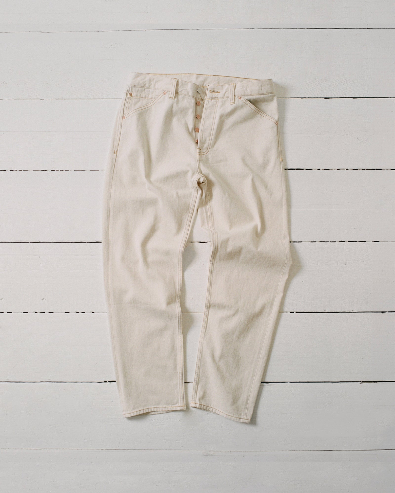 12 7oz Selvedge Denim Contrast Stitch Five Pocket Jeans