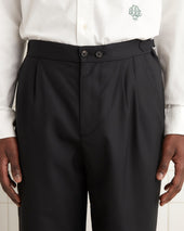 Tropical Wool Double-Button Trousers