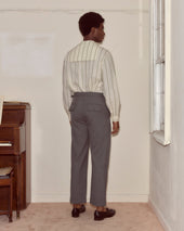 Tropical Wool Side Buckle Trousers Grey
