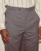 Tropical Wool Side Buckle Trousers Grey