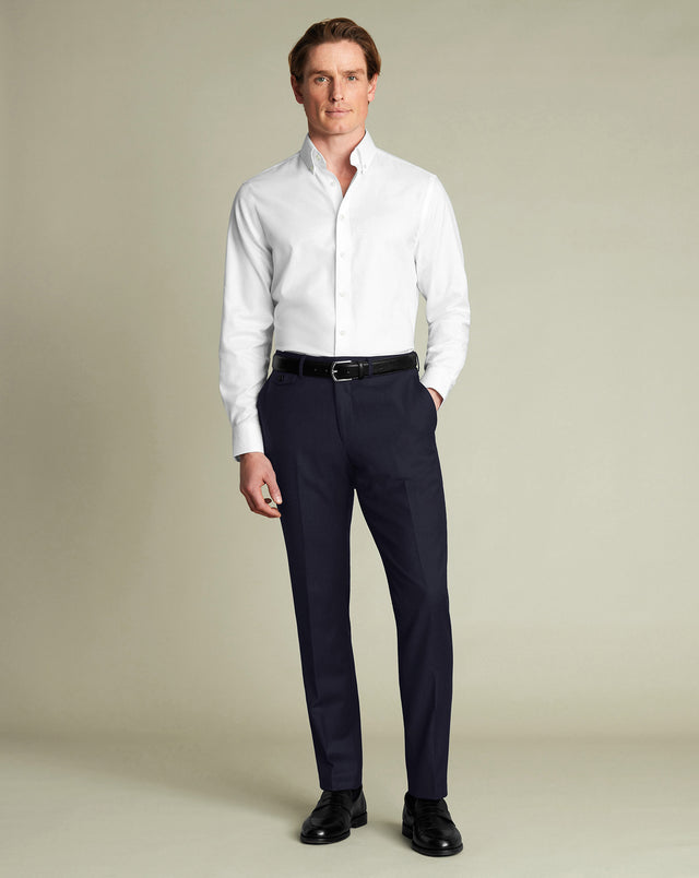 Wool Stretch Pants - Navy