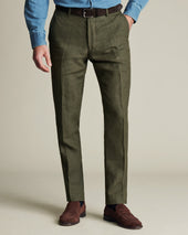 Pantalon en lin - Vert olive