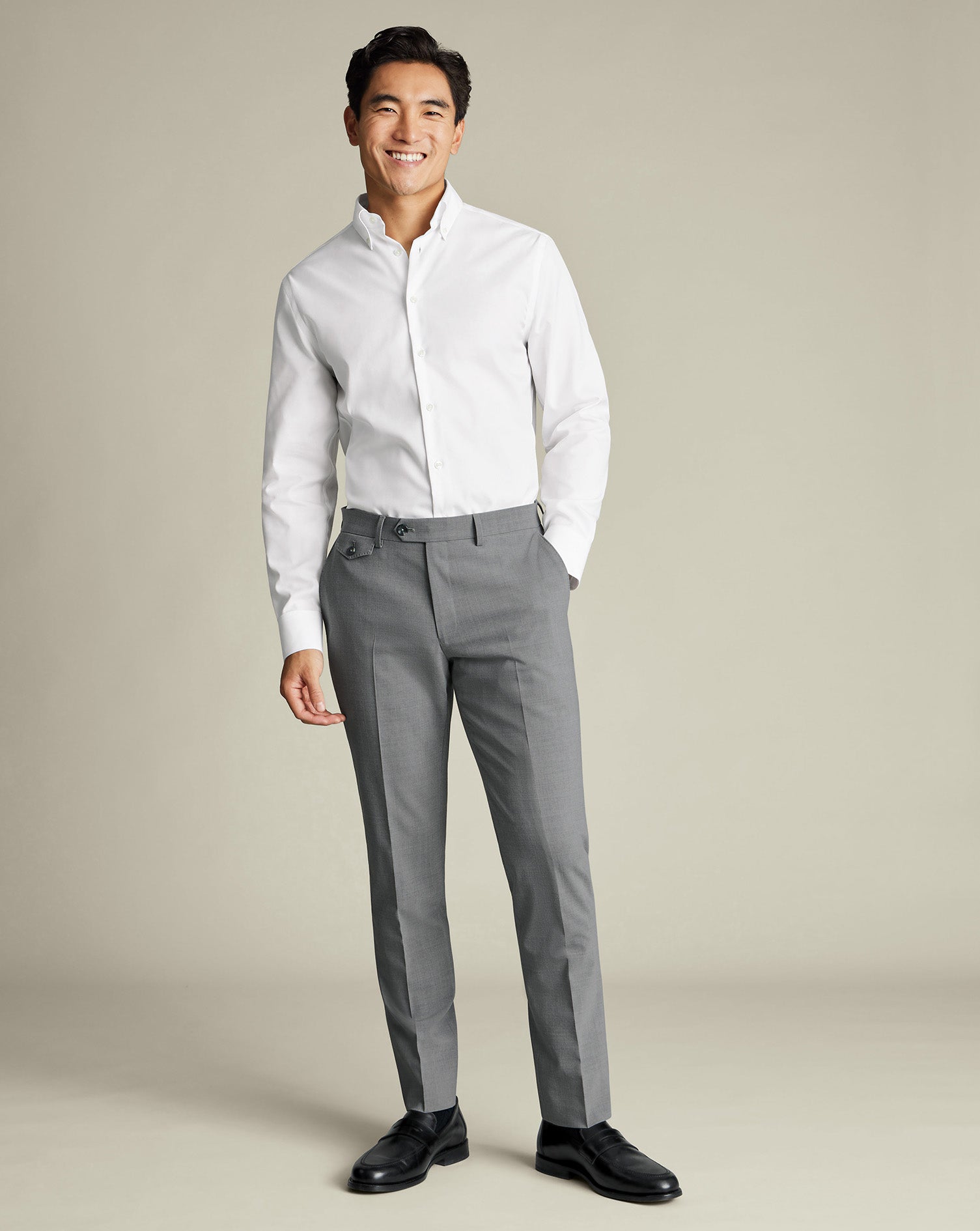 Wool Stretch Pants Gray