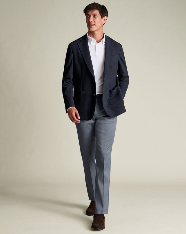 Smart Stretch Texture Pants - Steel Blue