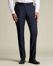 Wool Stretch Pleated Trousers