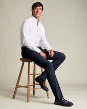 Wool Stretch Pleated Trousers