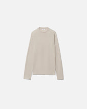T-shirt roundneck jersey wool talc