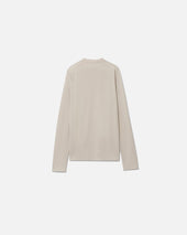 T Shirt Roundneck Jersey Wool Talc