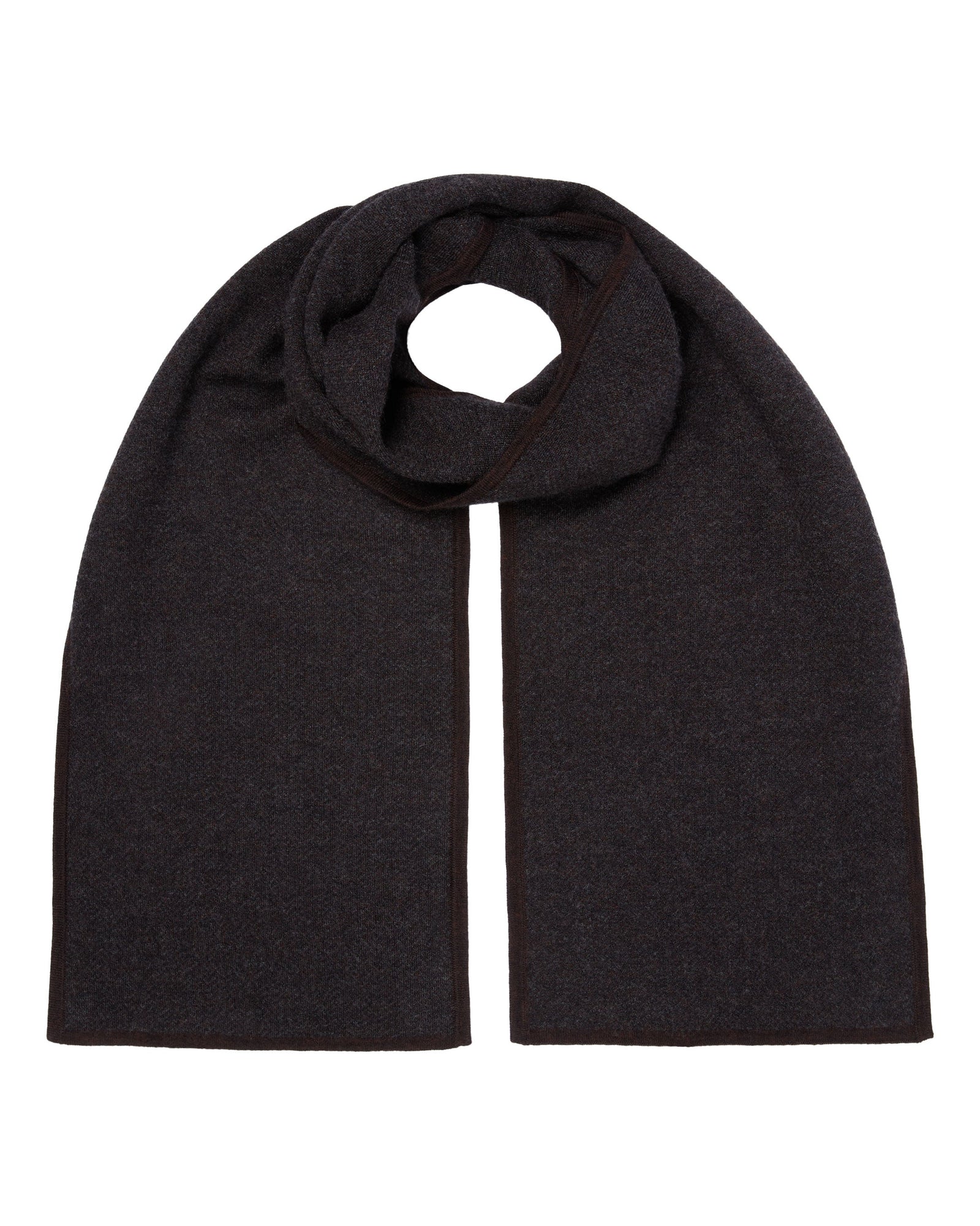 Tucci Superfine Herringbone Scarf Dark Grey