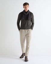 Tucci Superfine Herringbone Scarf Dark Grey