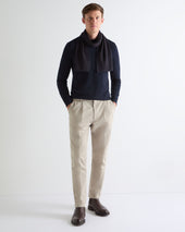 TUCCI SUPERFINE HERRINGBONE SCARF Navy Blue