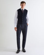 TUCCI KNITTED TIE Navy Blue + Brown