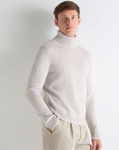 Tucci Chunky Roll Neck Pebble Grey