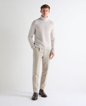 Tucci Chunky Roll Neck Pebble Grey