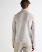 Tucci Chunky Roll Neck Pebble Grey