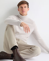 Tucci Chunky Roll Neck Pebble Grey