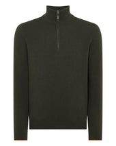 TUCCI HALF ZIP Arabica Khaki Green