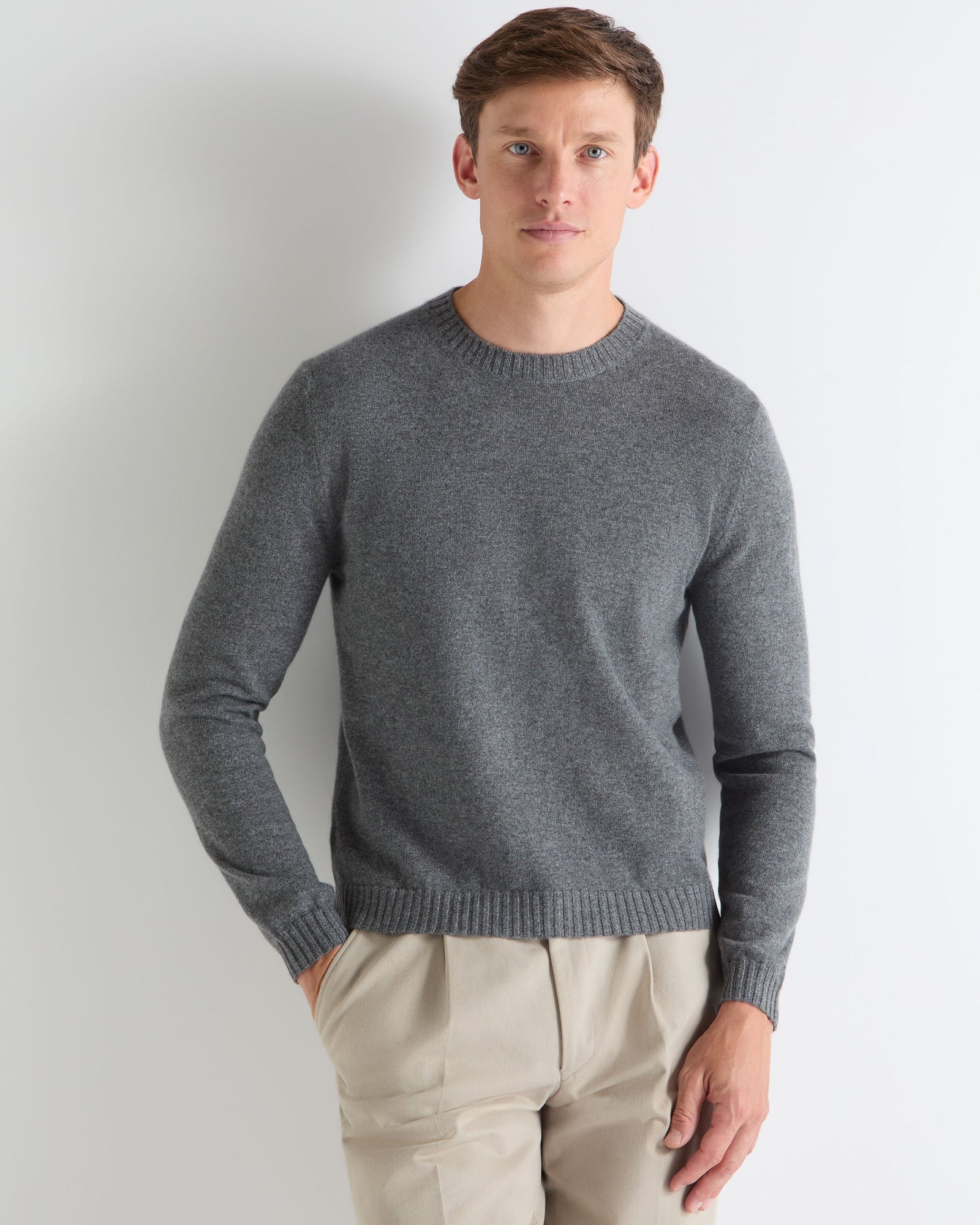 Tucci Round Neck Sweater Elephant Grey