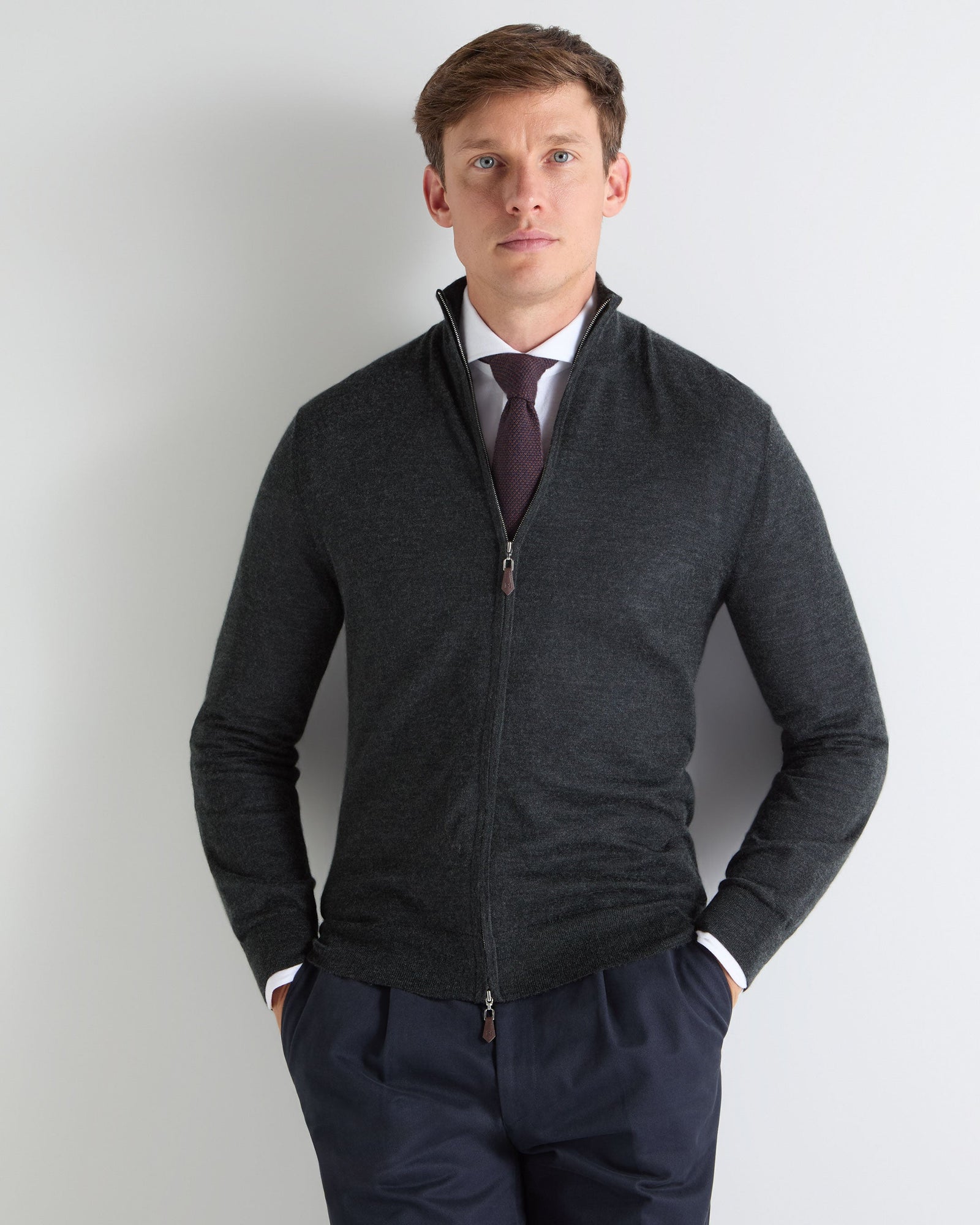 Tucci Superfine Full Zip Dark Grey