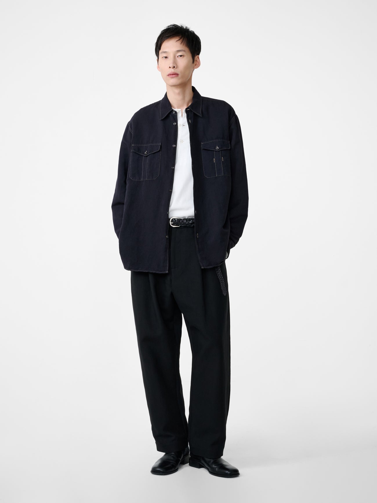 Tuck Cotton Pleated Pant In