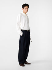 Tuck Heritage Wool Pant In Darkest