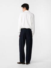 Tuck Heritage Wool Pant In Darkest