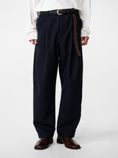 Tuck Heritage Wool Pant In Darkest