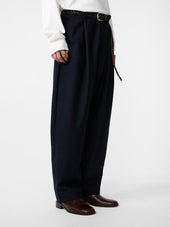 Tuck Heritage Wool Pant In Darkest