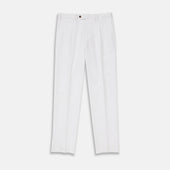 White Cotton Pleated Trousers