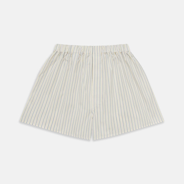 Yellow and Green stripe Cotton Godfrey Boxer Shorts