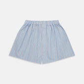 Pale Blue Multi Striped Cotton Godfrey Boxer Shorts