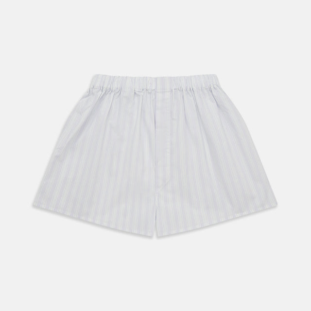 Purple Multi Striped Cotton Godfrey Boxer Shorts
