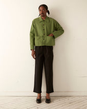 Twill Cropped Car Jacket Ivy