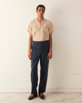 Twill Side-Buckle Trousers - Petrol