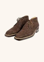 Brown Chukka Boots In Elephant Leather