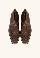 Brown Chukka Boots In Elephant Leather